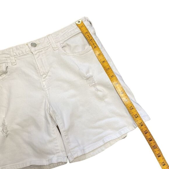 PILCRO White Stretch Denim Distressed Shorts - Picture 7 of 11